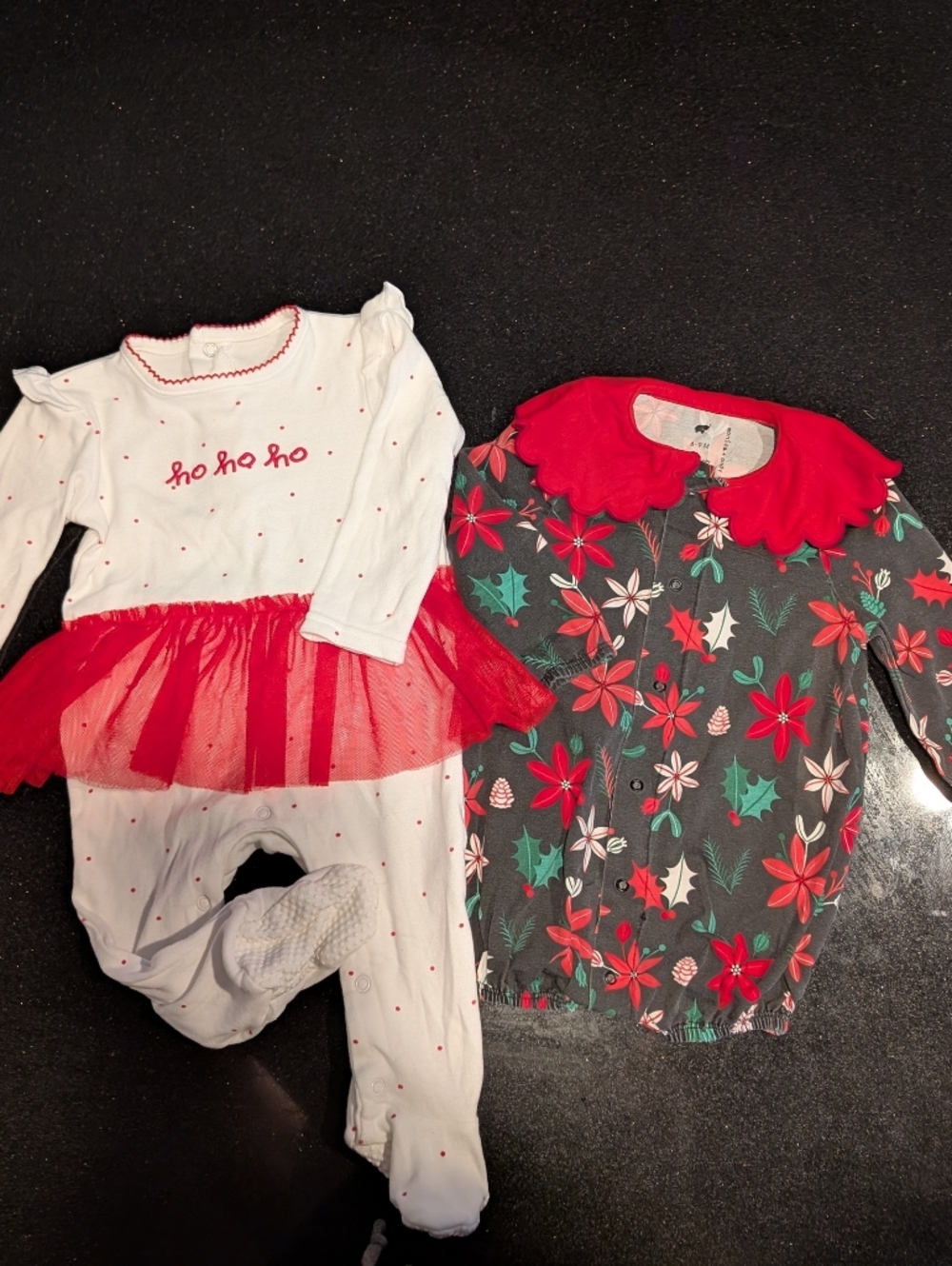 Christmas In July! 6-9month Tutu One-Piece and Holiday Floral Bubble